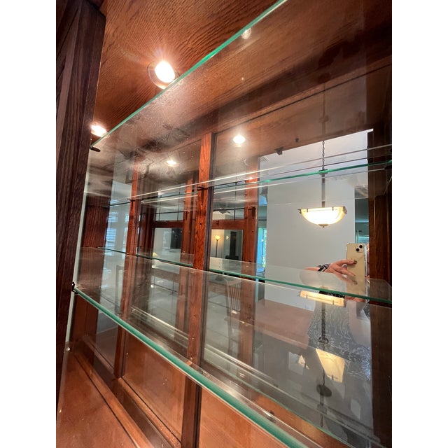 Broyhill Mission Style Arts & Crafts Lighted China Cabinet Buffet For Sale - Image 9 of 12