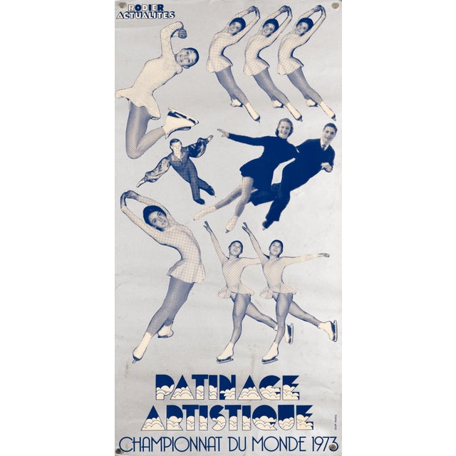 World Figure Skating Championships 1973 Original Silkscreen Poster For Sale - Image 9 of 9