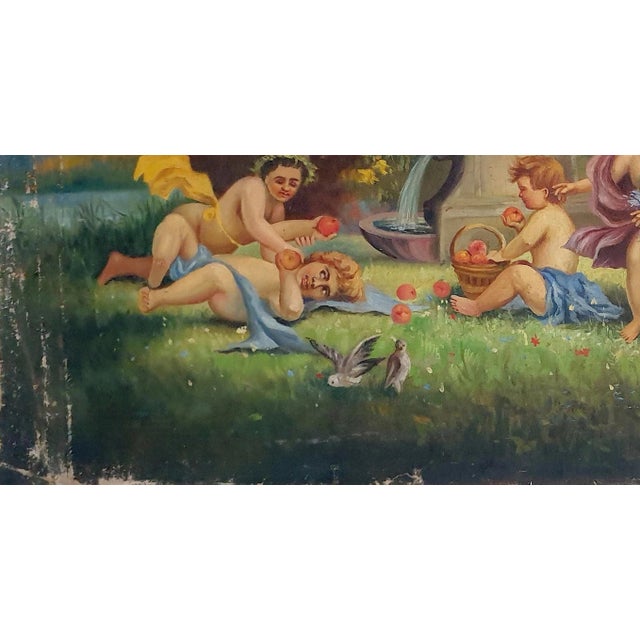 1970s 1970s Angels Oil Painting, Original Ukrainian Art, Socialist Realism 66-126 For Sale - Image 5 of 6