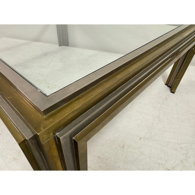Vintage French Steel and Brass Coffee Table, 1970s For Sale - Image 10 of 13