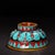Tibetan/Nepalese Style Handmade Amber Butter Bowl — Inlaid Turquoise, Coral & Filigree Metal For Sale - Image 9 of 9