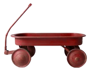 Mid-Century Red Toy Metal Wagon