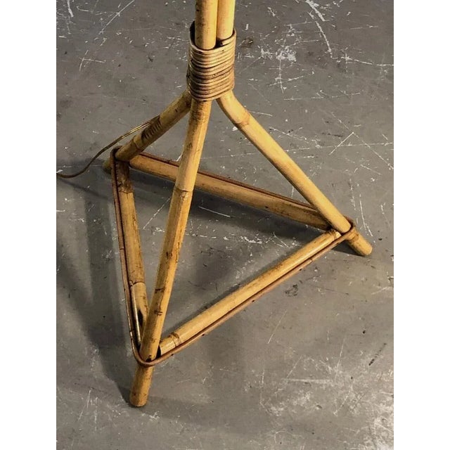 Mid-Century Modern Tripod Lamp in Bamboo by Janine Abraham & Dirk Jan Rol, 1950 For Sale - Image 3 of 9