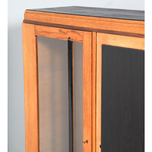 Brown Art Deco Modernist Oak Three-Door Bookcase, 1920s For Sale - Image 8 of 10