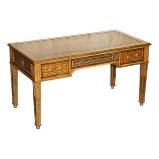 Antique Louis XVI Ormolu Mounted Bureau Plat Desk, Late 19th Century For Sale