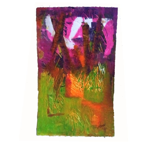 1990s Tama Greenberg Abstract Original Collage For Sale - Image 4 of 4