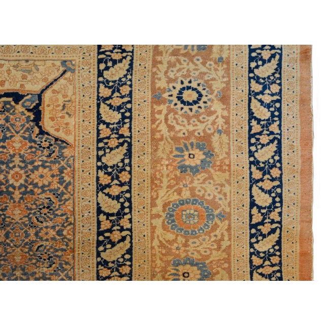 Camel Early 20th Century Hadji Jalili Tabriz Rug For Sale - Image 8 of 11