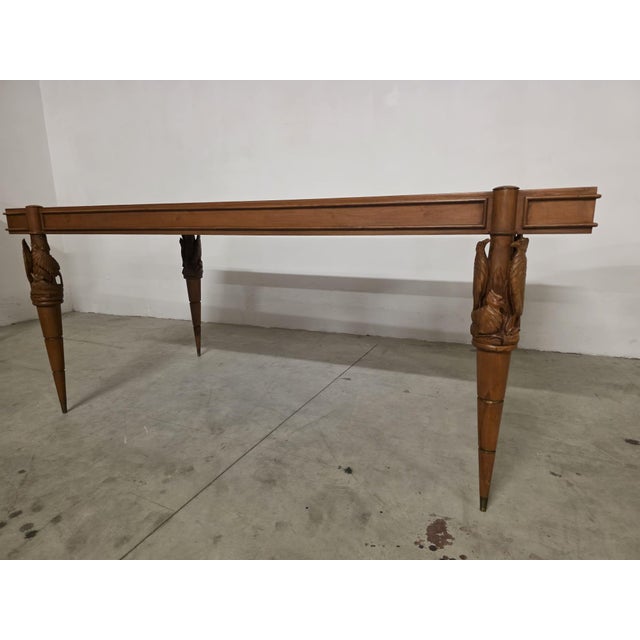 Brown Table and Chairs attributed to Pierluigi Colli for Framar, 1950, Set of 7 For Sale - Image 8 of 13