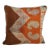 Burnt Orange & Brown Paisley Kantha Cloth Throw Pillow For Sale