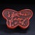 Red Vintage Chinese Carved Cinnabar Lacquer Box – Butterfly Form With Plum Blossom Motif For Sale - Image 8 of 10