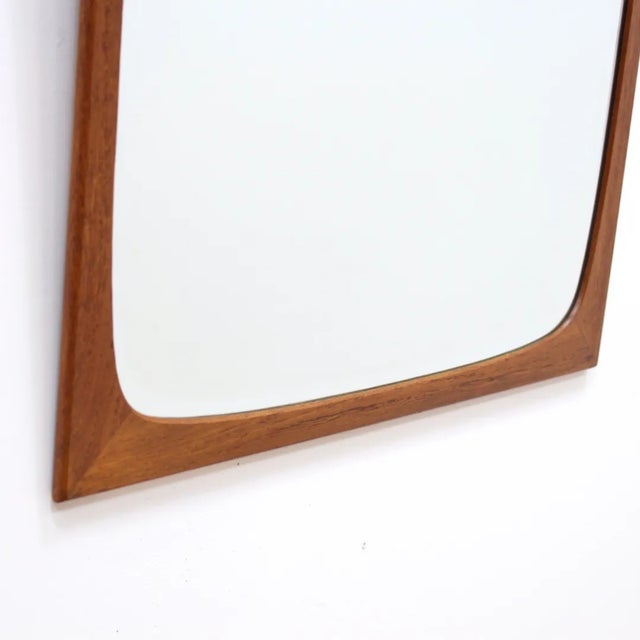 Wood Mid Century Danish Teak Mirror by Clark Eaton For Sale - Image 7 of 10
