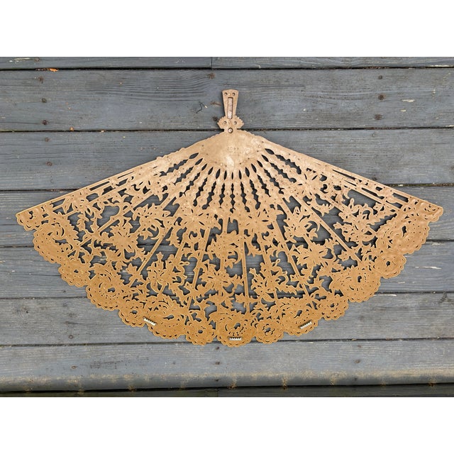 Plastic 1960s Large Burwood Products Inc Chinese Peacock and Florals Wall Fan MCM Decor For Sale - Image 7 of 8