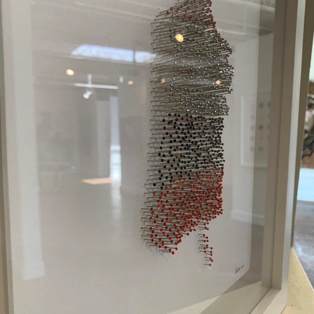 Glass "Dripping Paint" Contemporary Op Art Mixed-Media Collage, Framed For Sale - Image 7 of 13