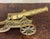 1900 - 1909 Vintage English Brass Minature Model Cannon & Carriage For Sale - Image 5 of 18