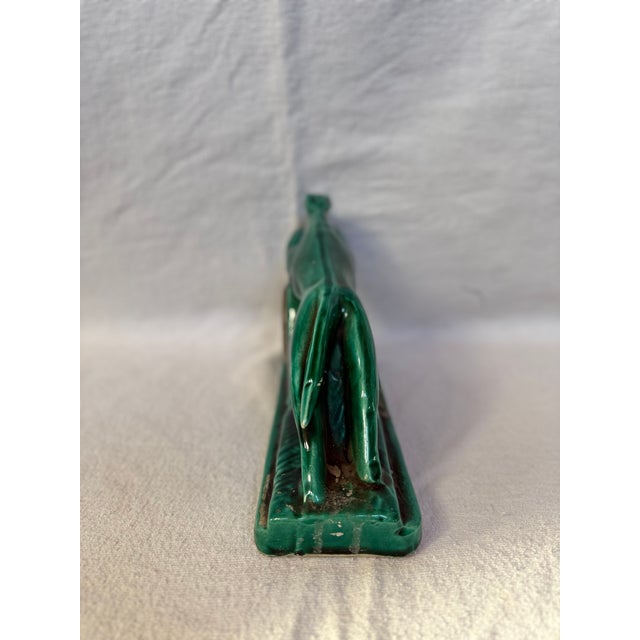 Art Deco Porcelain Greyhound Mantle Piece Original Clock. Tells time twice daily.