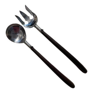 1960s Mexican Sterling Silver Salad Serving Set For Sale