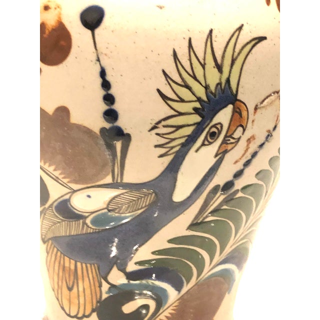 Brown Vintage Parrot Tonala Vase, Signed For Sale - Image 8 of 10