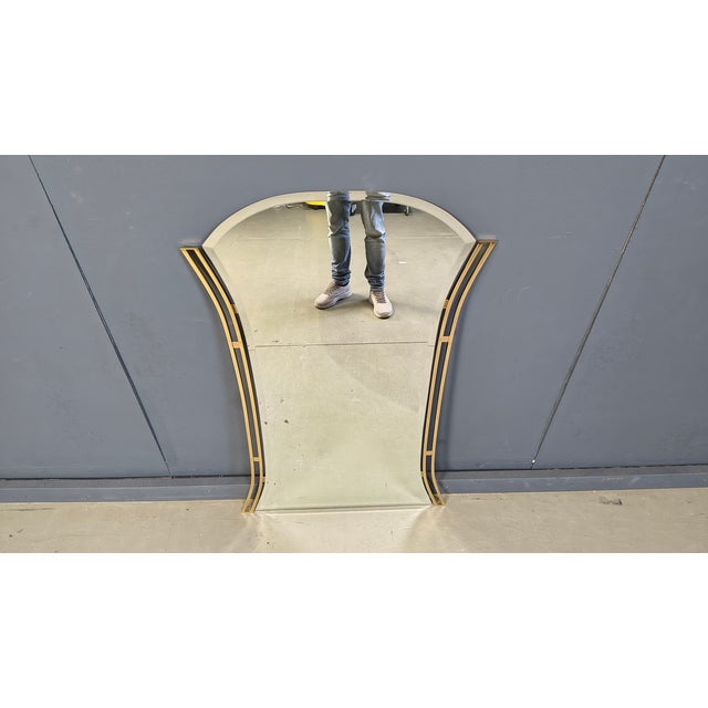 Vintage Belgian Brass Mirror, 1970s For Sale - Image 6 of 12