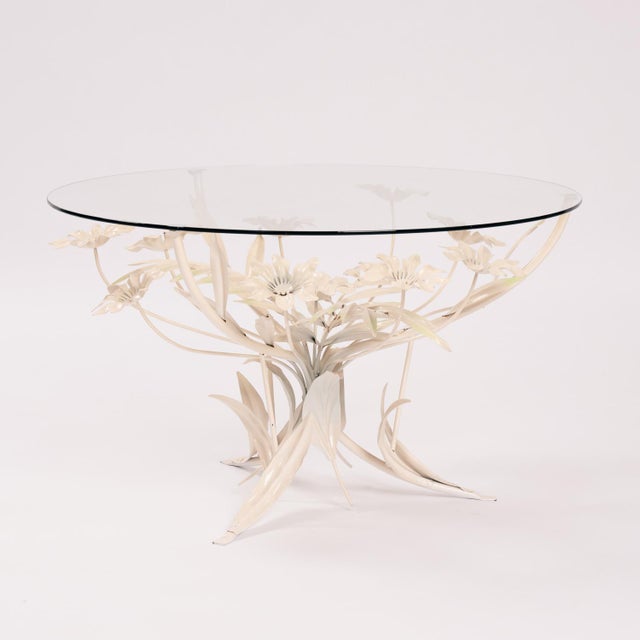 Vintage Holywood Regency Metal Glass Flower Table from Hans Kogl, 1970s For Sale - Image 14 of 14
