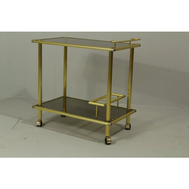 Metal Italian Brass Serving Trolley, 1980s For Sale - Image 7 of 8