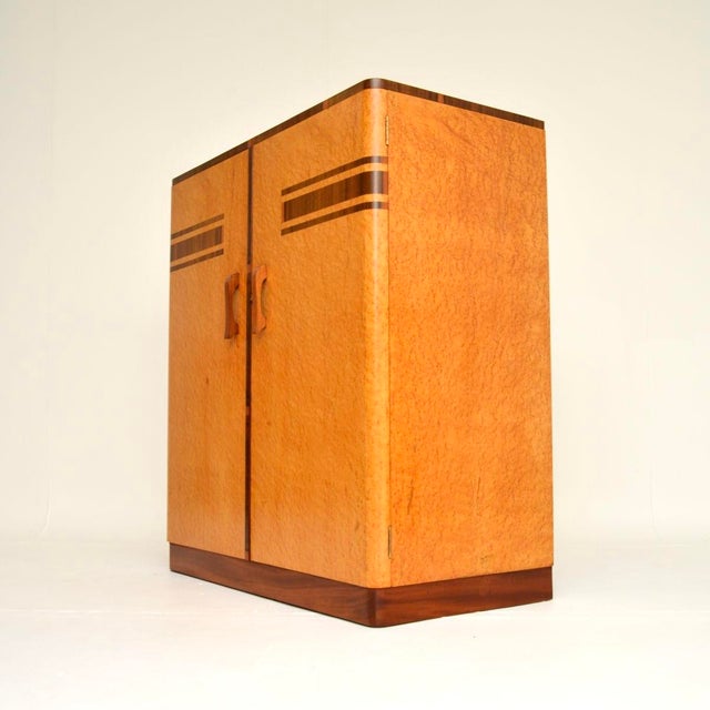 Wood Art Deco Birds Eye Maple and Walnut Compactum Wardrobe, 1930s For Sale - Image 7 of 13