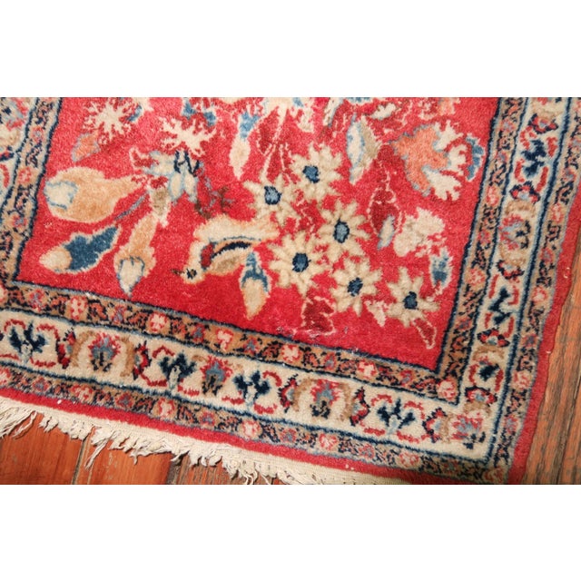Early 20th Century Red Persian Kashan Mat rug no. r3281 For Sale - Image 5 of 5