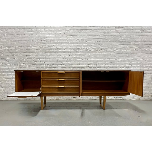 Mid-Century Modern Extra Long Mid Century Modern Danish Teak Square Leg Credenza, C. 1960's For Sale - Image 3 of 17
