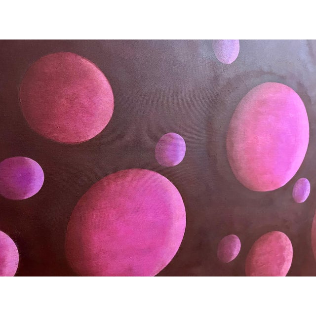 Abstract Paul Brach, Color Gradient Paul Brach Spheres Pink & Crimson Abstract Oil Painting New York For Sale - Image 3 of 18