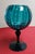 20thC. MCM Empoli Turquoise Optic Ribbed Glass Apothecary Jar, With Pedestal Base and Circus Tent Lid For Sale In San Diego - Image 6 of 8
