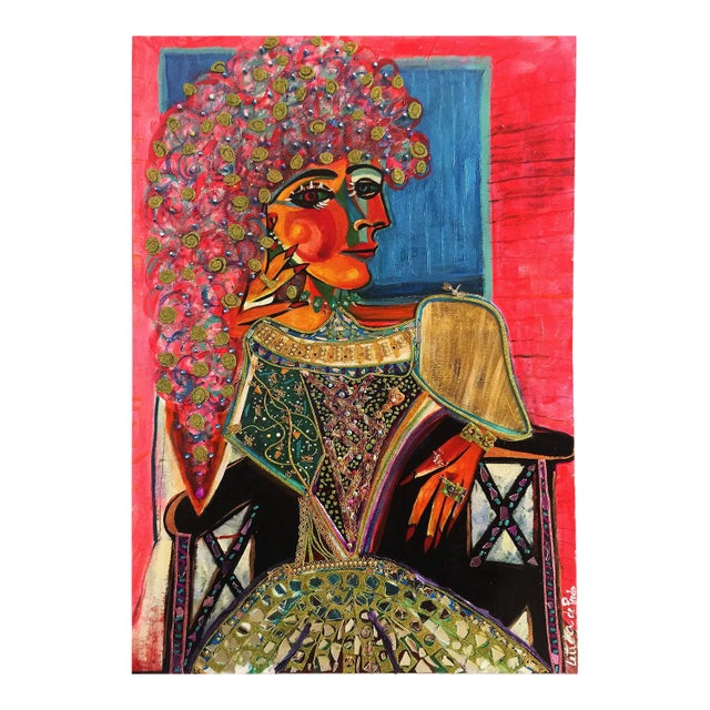 Leticia de Prado, Cita Romantica, 2019, Oil & Mixed Media on Canvas For Sale