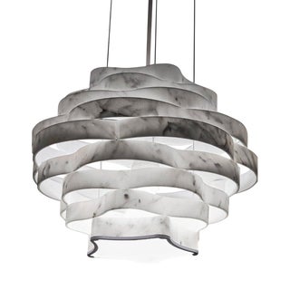 Nest LN3 Decorative Hanging Lamp in White Carrara Marble by Bufalini Marmi For Sale