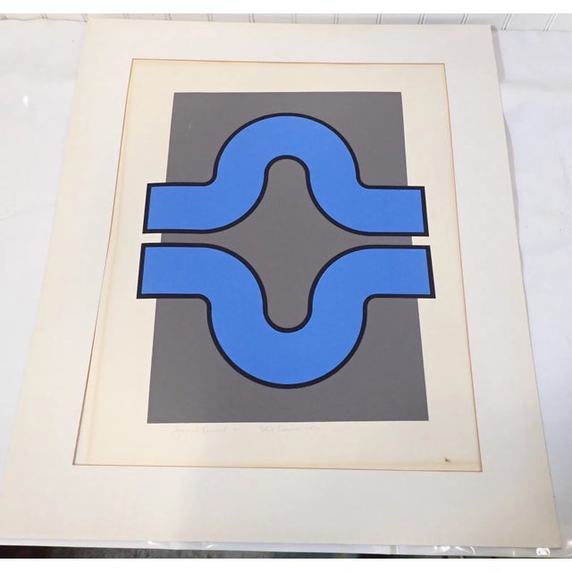 This is an Original Harold Krisel Silk Screen Print 1971 "Blue Curves" #34 in Series of 70. Harold Krisel was born October...