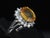 Orange Late 20th Century Gia Yellow Sapphire & 0.48ct Diamond Platinum Ring 7.5g Size 6 For Sale - Image 8 of 18