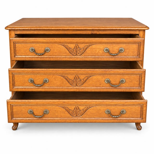 Antique Louis XV style chest of drawers, enhanced with Scandinavian charm. Very good condition. Dimensions: Height 95 cm,...
