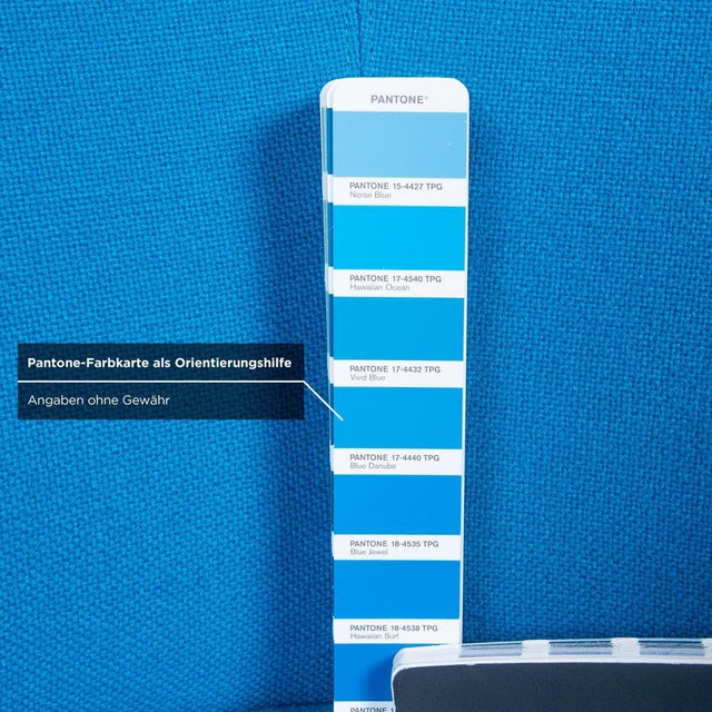 Blue Planet Swivel Armchairs in Blue Fabric from Varier, Set of 2 For Sale - Image 8 of 17