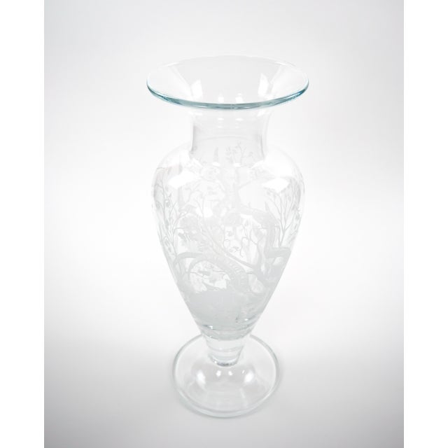 This striking vase, crafted in the 20th century, showcases the exceptional artistry of Erika Van Dewark, a master of...