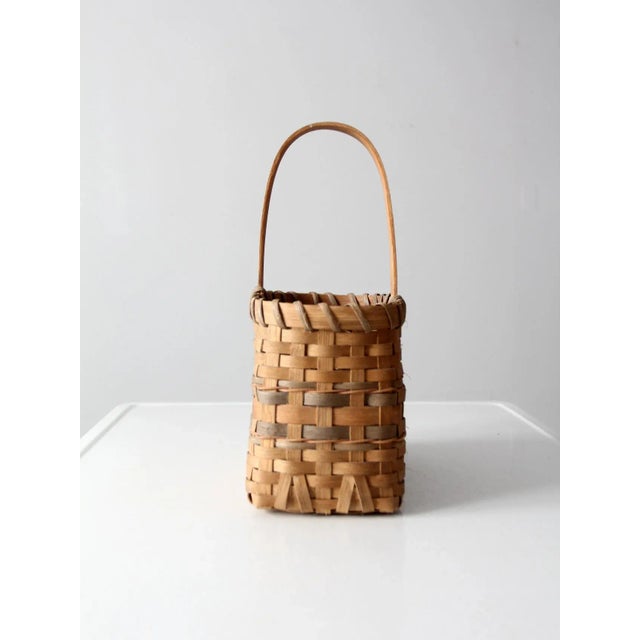 Vintage Splint Weave Basket For Sale - Image 6 of 13