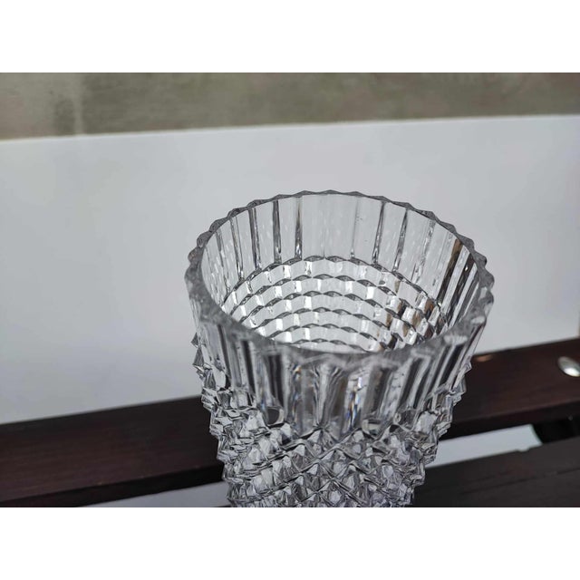 Jiri Repasek vase, Podebrady glassworks, vintage 1970s, dimensions: height 20 cm, diameter 9 cm.