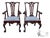 Antique Pair Mahogany Armchairs Chippendale Style Carved Ball Claw Foot Dining For Sale