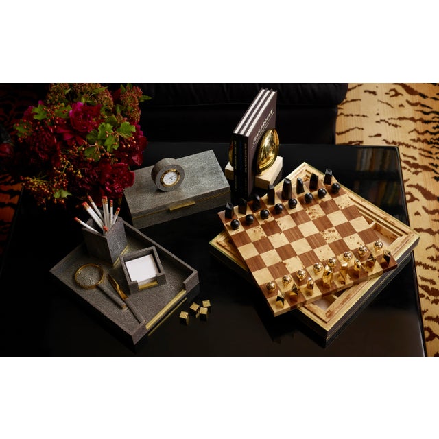 Contemporary AERIN Faux Shagreen Small Vanity Tray, Chocolate For Sale - Image 3 of 4