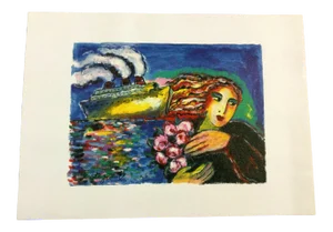 Modern Unframed Canvas Moonlit Cruise Signed Zamy Steynovitz Seriolithograph