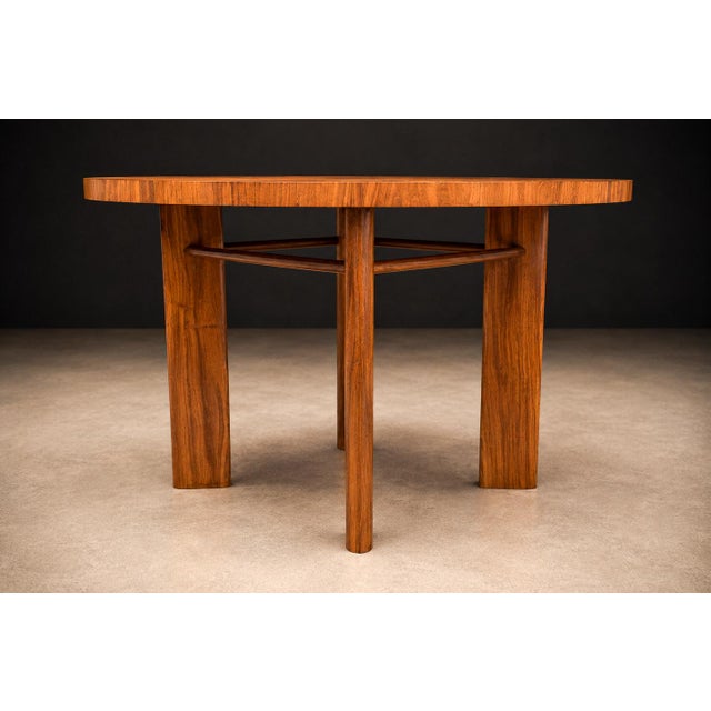 Round Dining Table in Caviúna Wood by Joaquim Tenreiro, Brazil, 1950s For Sale - Image 16 of 17