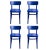 Set of 4 blue mzo chairs by mazo design. Dimensions: w 46 x d 50 x h 75 cm. Materials: beech. This iconic chair played a...