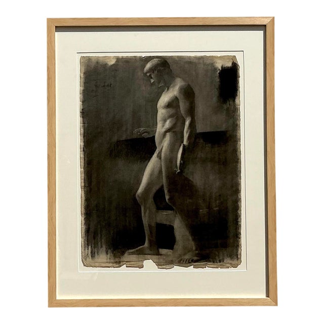 Vintage 1930s Original Pencil Sketch of Man For Sale