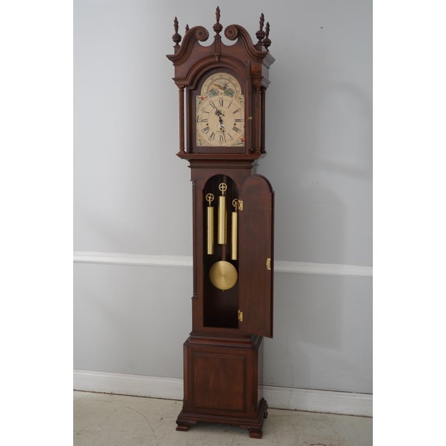 Chippendale Sligh John Goddard Cherry Grandfather Clock For Sale - Image 3 of 18