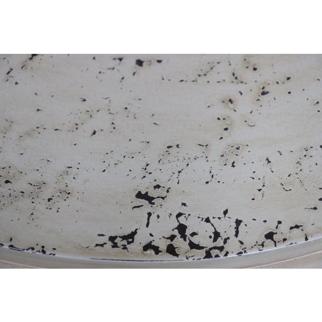 Wood Distressed Classical Lamp Table For Sale - Image 7 of 8