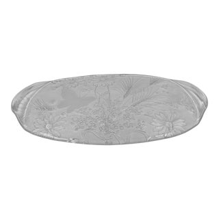 Vintage Villeroy and Boch Garden Scene Glass Serving Tray For Sale