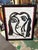 Terrific Abstract Painting by Peter Robert Keil. The painting depicts a portrait in black and white and is framed. COA on...