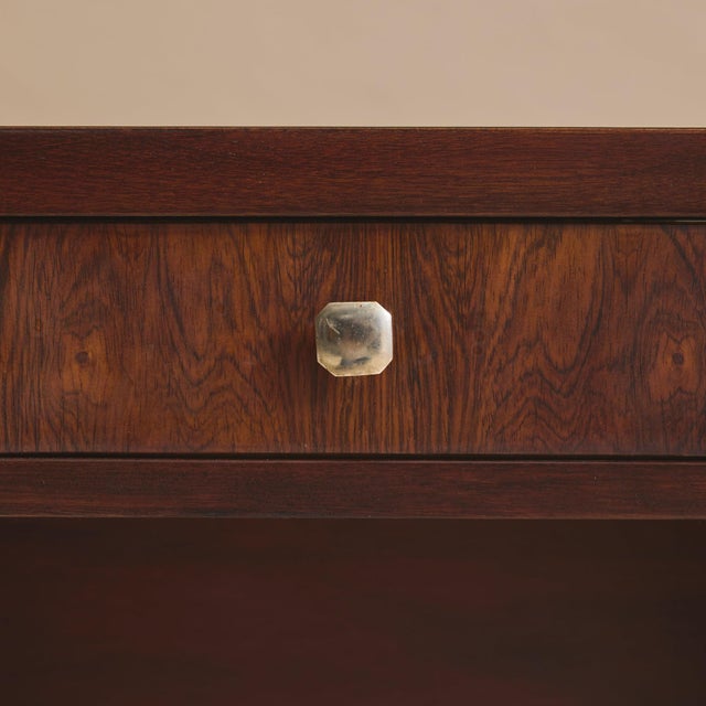 French Art Deco Rosewood + Leather Desk by Jules Leleu, 1940s For Sale - Image 10 of 11