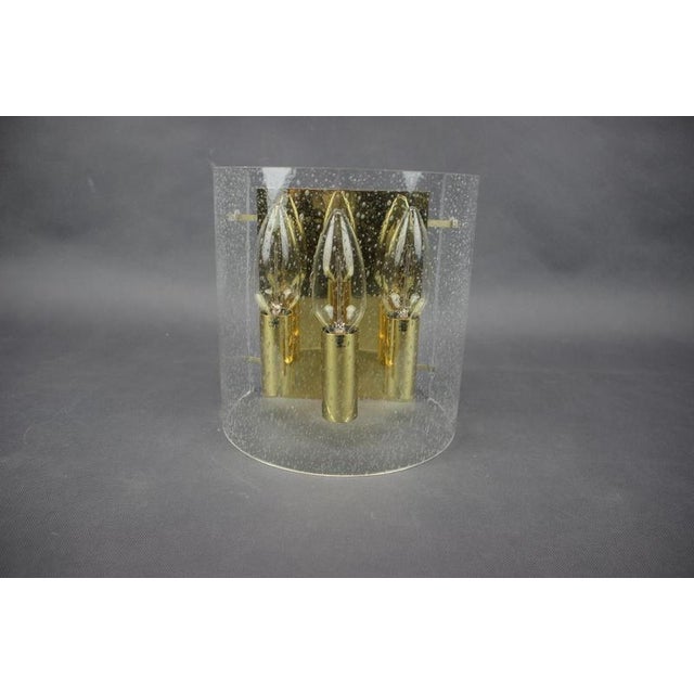 Brass and Bubble Glass Wall Lamp, Germany, 1970s For Sale - Image 3 of 16